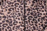 Leopard Print Sexy V-neck Backless Slim Fit Hanging Neck Jumpsuit