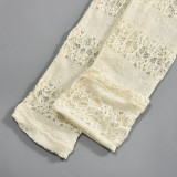 Open Back Long Sleeved Capris Jumpsuit