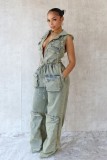 Hooded Casual Stretch Nostalgic Jumpsuit