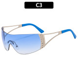 Y2K Retro Integrated Diamond Inlaid Sunglasses
