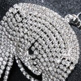 Multi Layered Tassel Earrings with Exaggerated Rhinestone Earrings