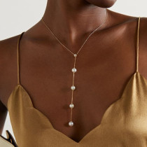 Pearl Necklace Tassel Collarbone Chain