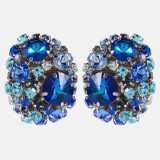 Colored Diamond Round Earrings and Water Diamond Earrings