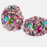 Colored Diamond Round Earrings and Water Diamond Earrings
