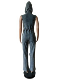 Hooded Casual Stretch Nostalgic Jumpsuit