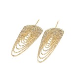 Multi Layered Tassel Earrings with Exaggerated Rhinestone Earrings