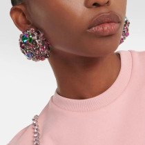 Colored Diamond Round Earrings and Water Diamond Earrings