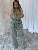 Hooded Casual Stretch Nostalgic Jumpsuit