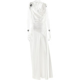 Open Back Sleeveless Long Skirt Satin Dress