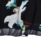 Suspender Dress V-neck Backless Printed Dress