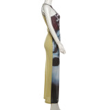 Printed Slim Fit Vest Dress