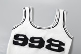 Tank Top Low Cut Knitted Tight Fitting Dress Short Skirt
