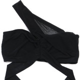 Perspective Irregular Dress with Underwear
