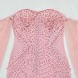 A Strapless Dress Mesh Long Dress Evening Gift