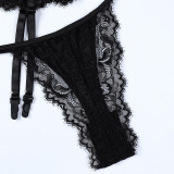 Lace Perspective Three Piece Set of Erotic Lingerie