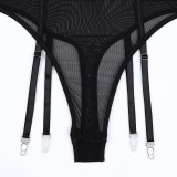 Transparent Invisible Suspender Wrapped Around Waist Belt Tight Fitting Jumpsuit