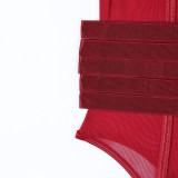 Transparent Invisible Suspender Wrapped Around Waist Belt Tight Fitting Jumpsuit