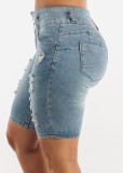 Perforated Elastic Slimming Fit with Hip Lifting Pants