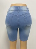 Perforated Elastic Slimming Fit with Hip Lifting Pants