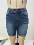Retro Slim Fit Fashionable and Versatile Short Jeans