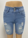 Perforated Elastic Slimming Fit with Hip Lifting Pants
