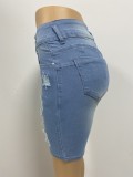 Perforated Elastic Slimming Fit with Hip Lifting Pants