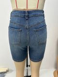 Retro Slim Fit Fashionable and Versatile Short Jeans