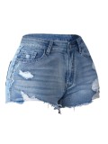 Temperament Denim Shorts with Elasticity