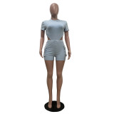Leisure Water Washed Jumpsuit and Shorts Set