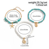 Ocean Wind Shell Turquoise Multi Layered Necklace