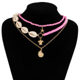 Ocean Wind Shell Turquoise Multi Layered Necklace
