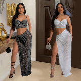 Fashionable Hot Diamond Perspective Dress