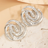 Geometric Spiral Conch Earrings