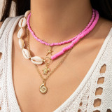 Ocean Wind Shell Turquoise Multi Layered Necklace