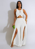 Split Vest Wide Leg Pants Two-piece Set
