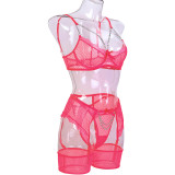 Mesh Splicing Lace Eyelash Metal Chain Four Piece Set