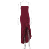 Off Shoulder Strapless Irregular Temperament Dress