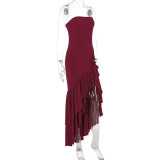 Off Shoulder Strapless Irregular Temperament Dress