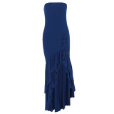 Off Shoulder Strapless Irregular Temperament Dress