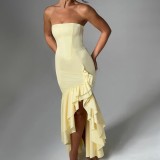 Off Shoulder Strapless Irregular Temperament Dress