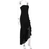 Off Shoulder Strapless Irregular Temperament Dress