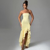 Off Shoulder Strapless Irregular Temperament Dress