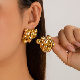 Metal Style Geometric Bead Earrings
