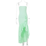 Off Shoulder Strapless Irregular Temperament Dress