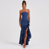 Off Shoulder Strapless Irregular Temperament Dress