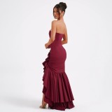 Off Shoulder Strapless Irregular Temperament Dress
