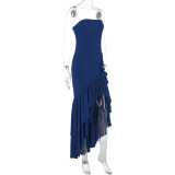 Off Shoulder Strapless Irregular Temperament Dress