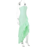 Off Shoulder Strapless Irregular Temperament Dress