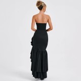 Off Shoulder Strapless Irregular Temperament Dress