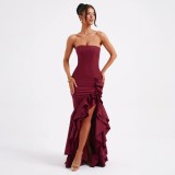 Off Shoulder Strapless Irregular Temperament Dress
